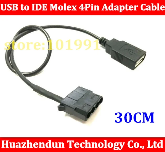 

10pcs USB female to IDE Molex 4Pin Adapter Cable for Chassis Cooling Fan, Change 12V to 5V 30CM Free shipping