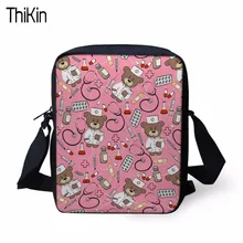 THIKIN Для женщин Курьерские сумки милые Носки с рисунком медведя из мультика медсестра Доктор принтами мини сумка девушек Сумки Crossbody Сумки женские