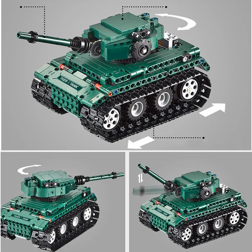 Крутой 313 шт RC Танк Строительный блок Набор с 2 моторов пульт дистанционного