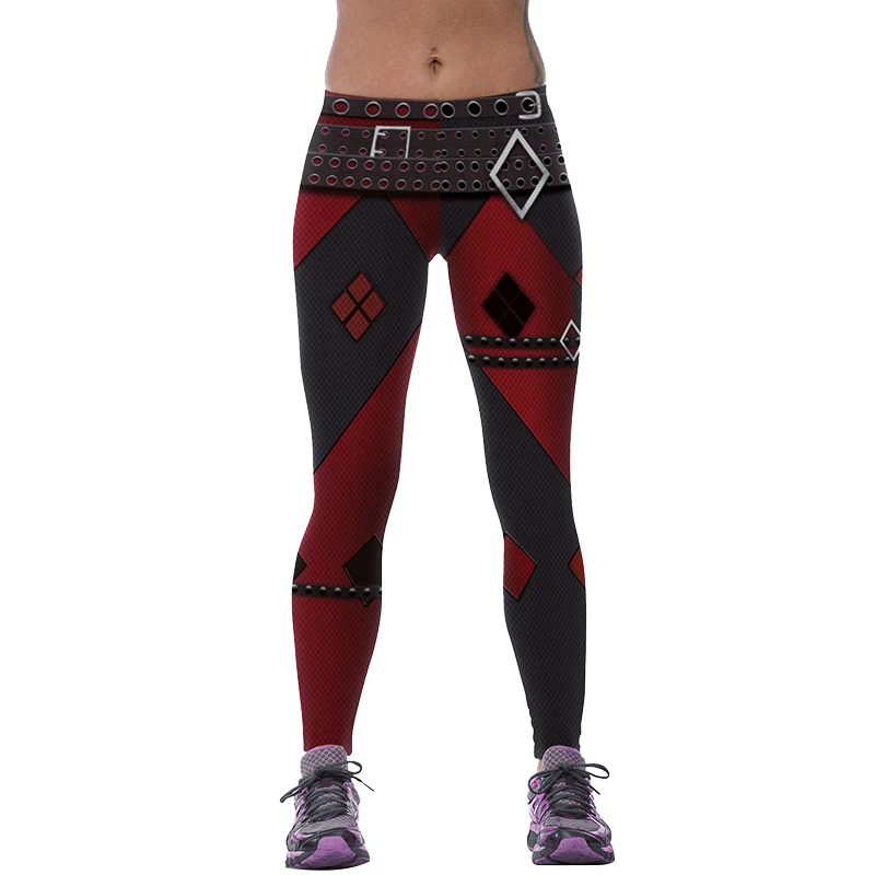 

Women's New Geometric Pattern Digital Printing Gothic Patchwork Jeggings Sexy High Waist Skinny Workout Push Up Funny leggings