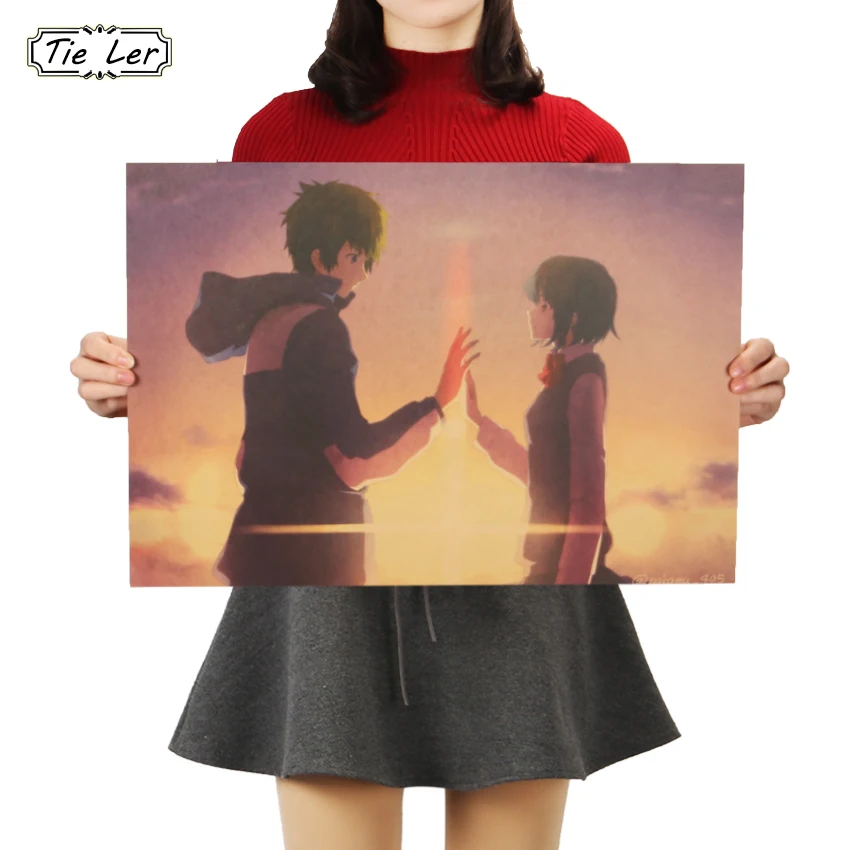 TIE LER ваше имя B стиль фильм плакат живопись обои плакат из крафт-бумаги стикер на стену декоративная живопись 51,5X36 см