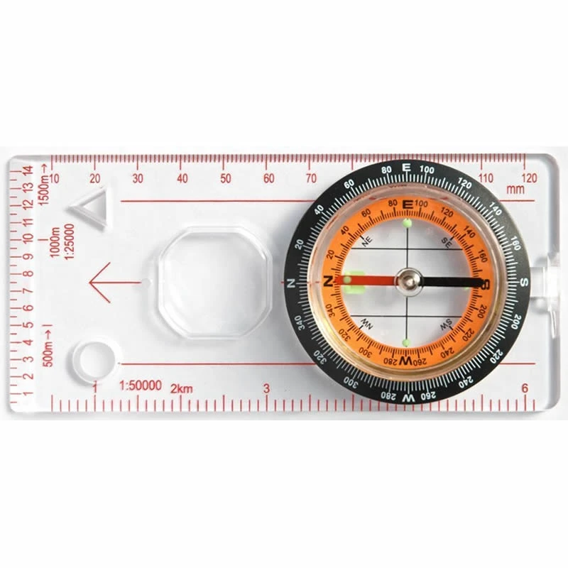 

1PCS Outdoor Compass Camping Hiking Survival Scouts Orienteering Compass Rule Baseplate Map Multifunction Map Scale
