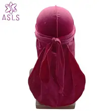 Премиум бархатный цветок shinny Durag 360, 540720 волн удлиненный хвост и широкие ремни для мужчин Du-RAG