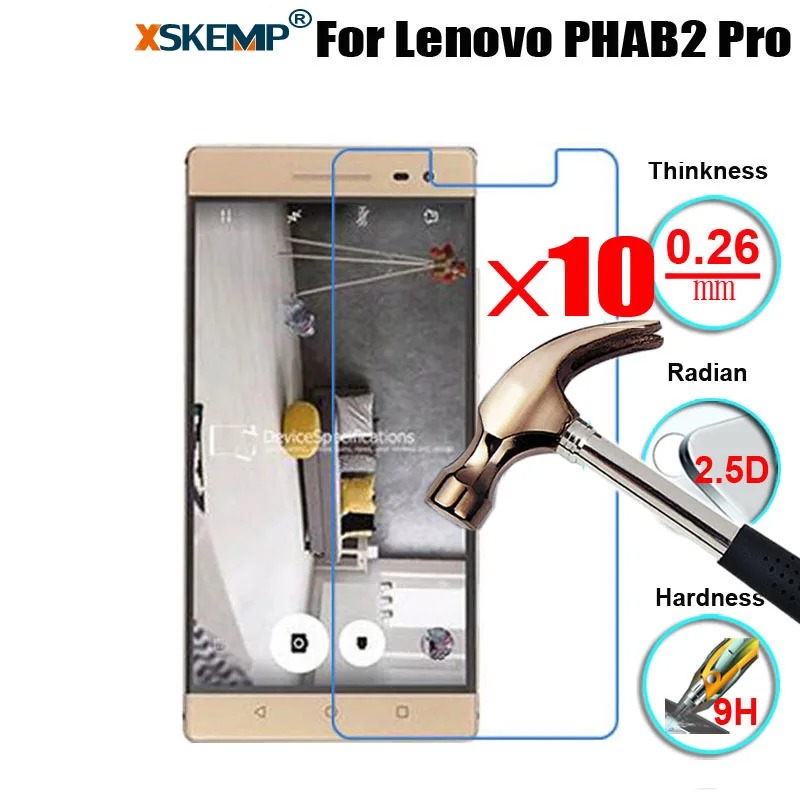 XSKEMP 10Pcs/Lot 9H Real Tempered Glass For Lenovo PHAB 2 Pro PB2-690N 6.4&quot Ultra Clear Tablet Screen Protector Protective Film |
