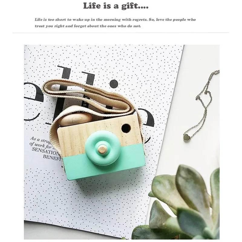 Cute Nordic Wooden Toys Camera Kids Hanging Camera Photo Prop Decoration Children Montessori Toys Baby Birthday Christmas Gifts