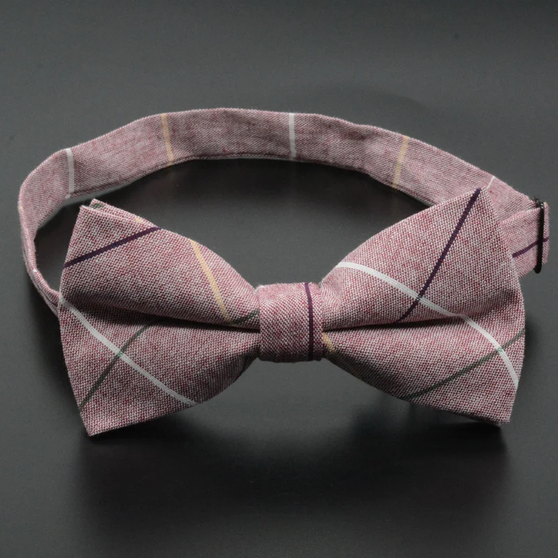 Mens Fashion Vintage Bowtie Check Artificial 100% Cotton Soft Striped Double Fracture Butterfly Men Bow Ties Designer Cravat