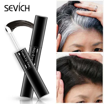 

One-Time Hair dye Pen Instant Gray Root Coverage Hair Color white to dark brown black 2 brushes soft head easy apply temporary