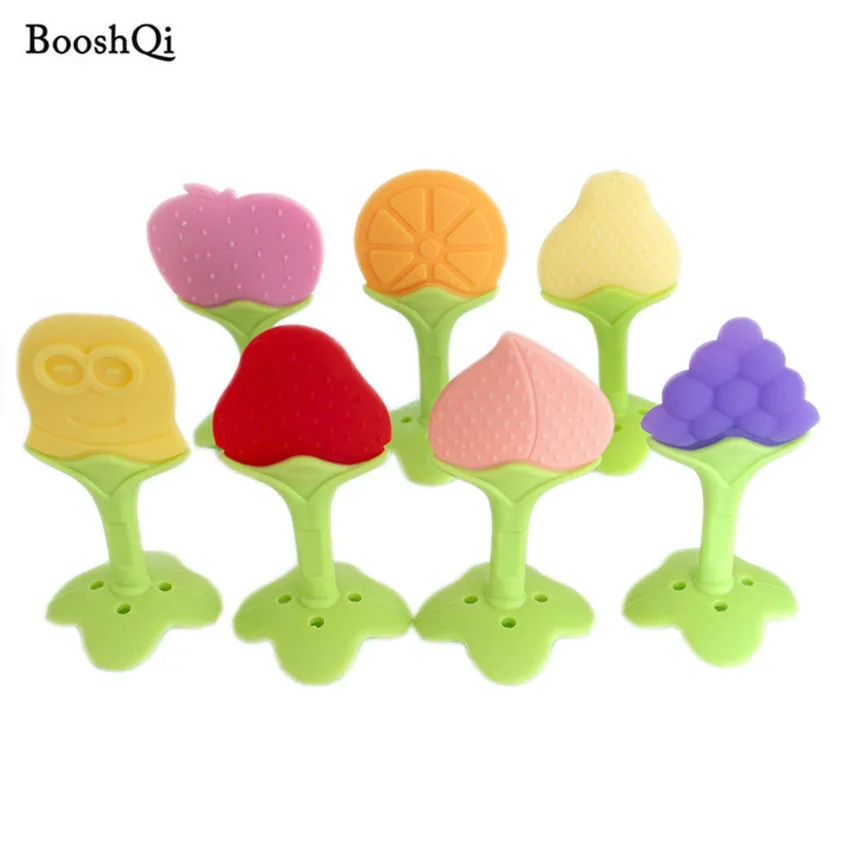 

Baby Silicone Fruit Teether Cute Newborn Teeth Training Teething Stick BPA Free Baby Chew Toy Cartoon Silicone Organic Gift Toys