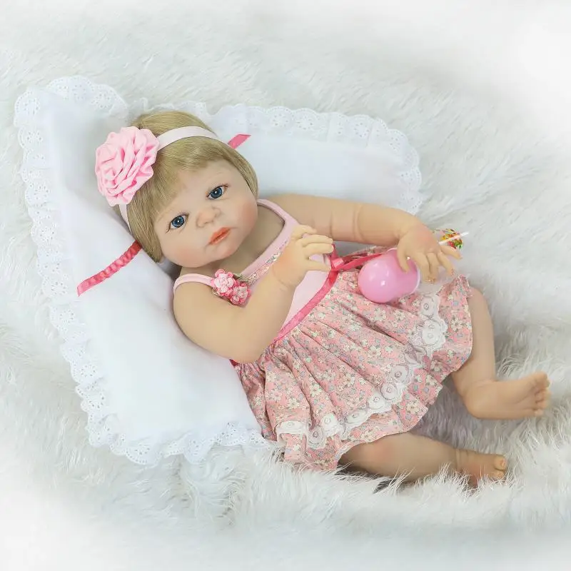

Newborn Full Body Silicone Bebe Reborn Doll 22 Inch Vinyl Realistic Collectible Doll Reborn Baby Simulator Dolls For Girls Toys