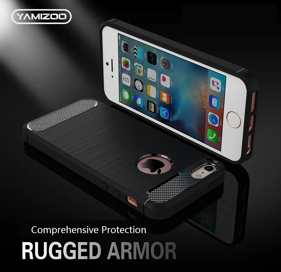 YAMIZOO Back Cover For iPhone se 5 5s Case Silicone Soft Thin Coque Red Black Phone Cases For iPhone 5s se 5 Carbon Case Luxury (11)