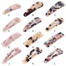 Японские свежие стильные, из ацетатного волокна BB заколка для волос для женщин девочек винтажные леопардовые цветные фольга капли воды шпилька боковая челка оснастки заколки