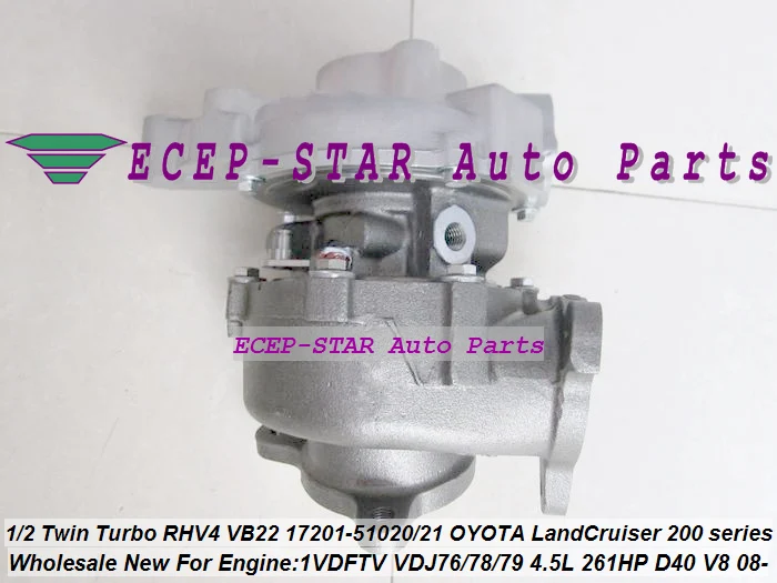 1pc Twin Turbo RHV4 VB22 17201-51020 17201-51021 Turbo For TOYOTA Land Cruiser 200 series D-40 V8 1VD-FTV VDJ76 VDJ78 VDJ79 4.5L (1)