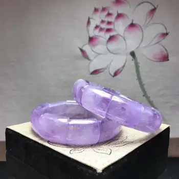

Top Quality Natural Lavender Amethyst Quartz Purple 22x18mm Rectangle Beads Bracelet Women Men Fashion Jewelry Bangle AAAAA