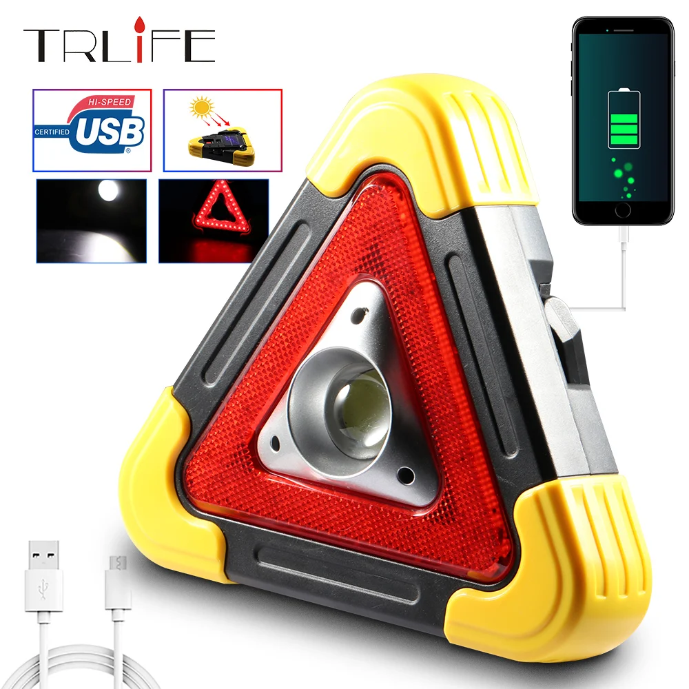 

100W Portable Spotlight Work Light Camping Solar Lantern USB Rechargeable Warning Flashlight Searchlight Power Bank Floodlight