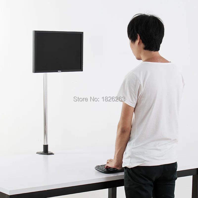 L139-Super-high-Desktop-Sit-Stand-17-27-inch-Monitor-Holder-Stainless-Steel-TV-Mount-Stand (2)