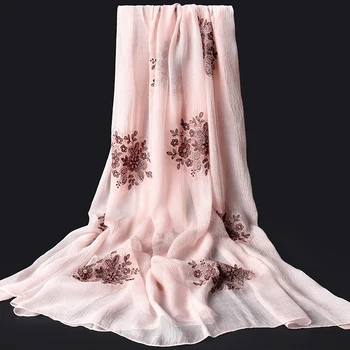 

100% Pure Silk Scarf Wrap Women Luxury 2019 Hangzhou Silk Shawls and Wraps for Ladies Large Size Print Natural Real Silk Scarves