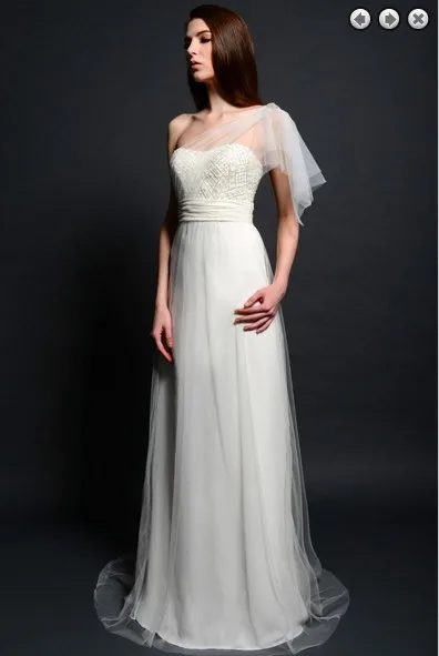 

free shipping new fashion maxi dresses 2013 brides maid vestidos formal evening plus size white long beaded Graduation Dresses