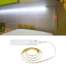 Датчик движения светодиодная подсветка под шкаф батарея мощность шкаф кухонный датчик светильник светодиодный ночник