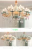 Luxury Modern Chandeliers Candelabra Stained Glass Lamp Shade Flower Chandelier French Crystal Chandelier Light Fixture Bed Room ► Photo 2/6