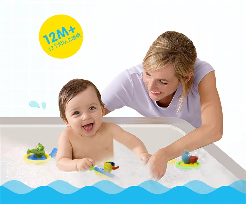 Rubber duck игрушка для Для ванной комнаты ребенка тянуть и идти лодка Игрушки для ванной воды дети Плавание Заводной вода лодки Игрушечные