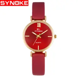 Synoke бренд для женщин часы модные кожаные Наручные часы женские часы Mujer Баян коль Saati Montre Feminino