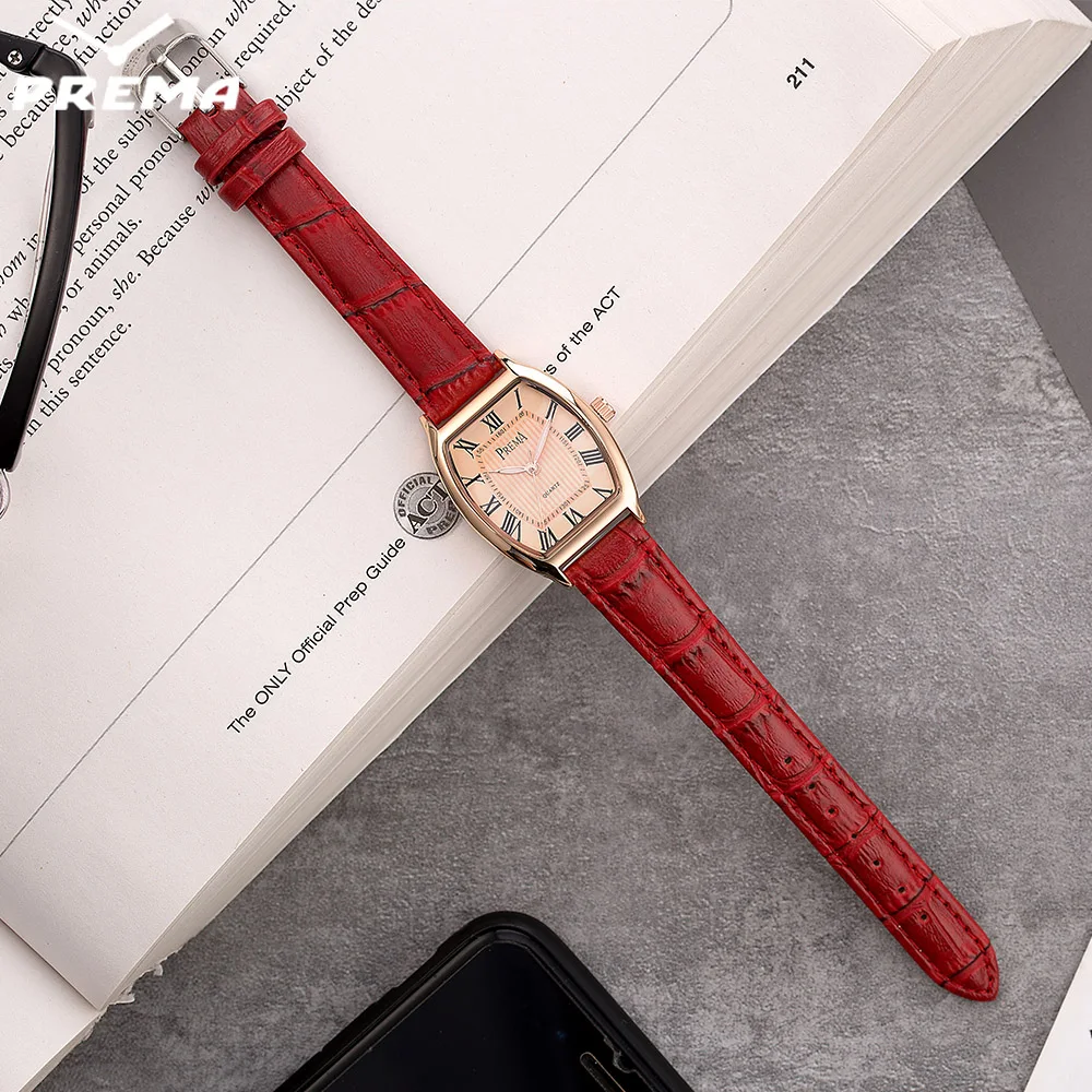 Relogio feminino Према Для женщин Часы Montre Femme MARQUE De Luxe кожаный ремешок защитный Форма