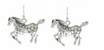 

20pairs a lot 2014 fashion Horse Mercedes crystal pendant earrings