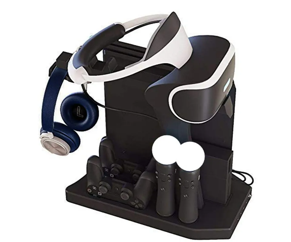  Vertical Stand Showcase PSVR PS4 Pro Slim Charging Display Stand for Playstation 4 PS4 VR Fan Coole