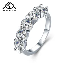 MDEAN белое золото цвет обручальные кольца для женщин Свадебные прозрачные AAA циркон ювелирные изделия подарок Bijoux Bague размеры 5 6 7 8 9 10 11 H006