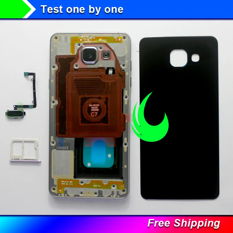 

Original Full Housing Case Middle Frame+Rubber Seal Back Cover+SIM Holder+Home Button Flex Replacement For Samsung A5 2016 A510