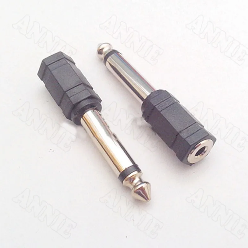 100pcs/lot Microphone Socket 6.35 Single Channel Male To 3.5 Hole Jack 6.5 TS Female Converter | Обустройство дома
