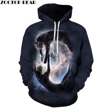 

Funny Cat Sweatshirts Men Hoodies Anime Tracksuit 3D Prints Pullover Autumn Hoody Streetwear Coat Hip Hop Drop Ship ZOOTOP BEAR