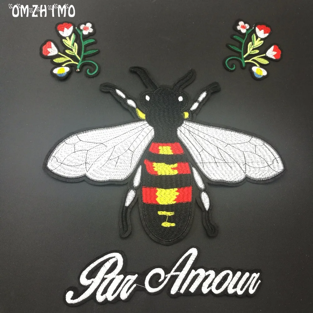 Вышитая одежда цветочные пчелы нашивки для одежды с ним велосипеда лоскутные