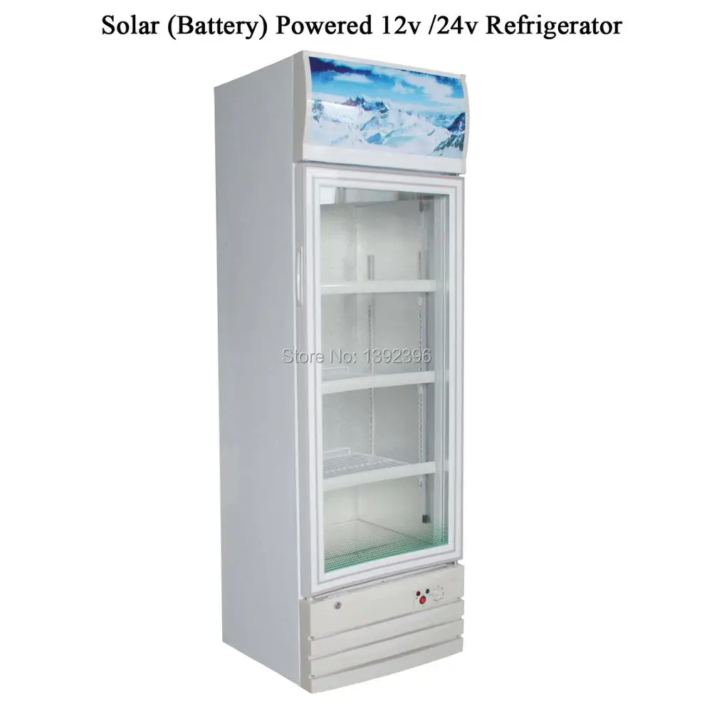 208L Solar Battery Powered DC 12v /24v Refrigerator Solar Showcase