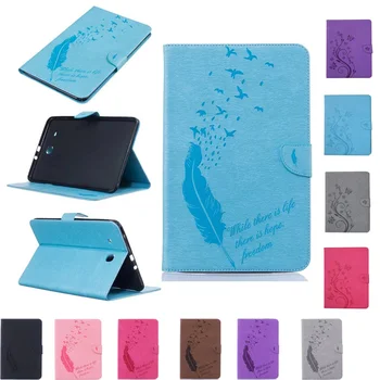 

SM-T560 Feather butterfly PU leather Cover stand Case for SAMSUNG Galaxy E 9.6 inch screen tablet T560 T561 SM-T561 model case