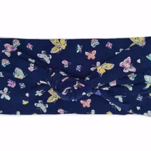 J183023 новейшая хорошая эластичная хлопковая Мода с принтом бабочки, очаровательная и удобная лента для волос с узлом