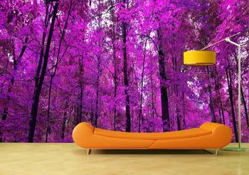 

Custom Wallpaper Murals Wall Purple Forest Wall Self Adhesive Vinyl Wall Sticker Poster Wall Paper Home Decor