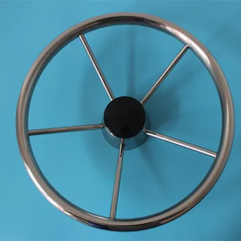 

15-1/2'' Boat Steering Wheel Stainless Steel 5 Spoke 25 Degree For Marine Yacht