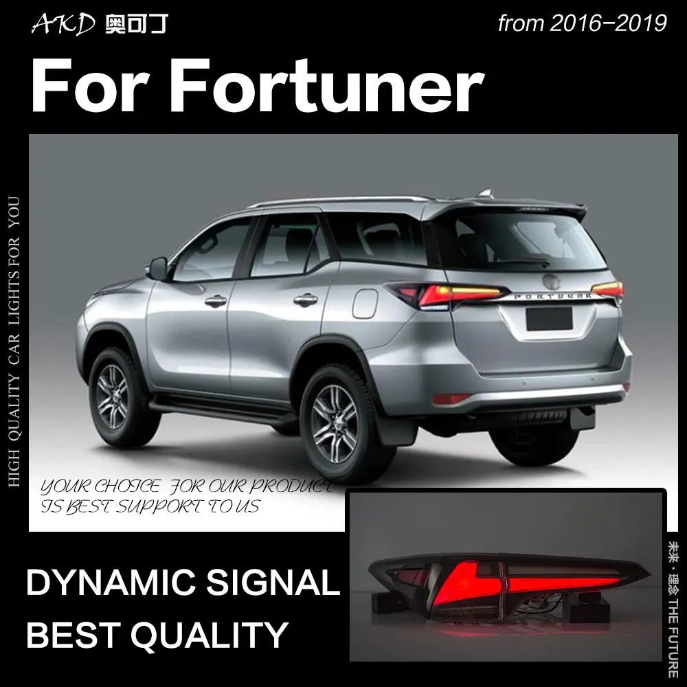 Автомобильный Стайлинг для Toyota Fortuner Задний светильник s- динамический сигнальный задний фонарь светодиодный задний светильник DRL тормоз заднего хода авто аксессуары