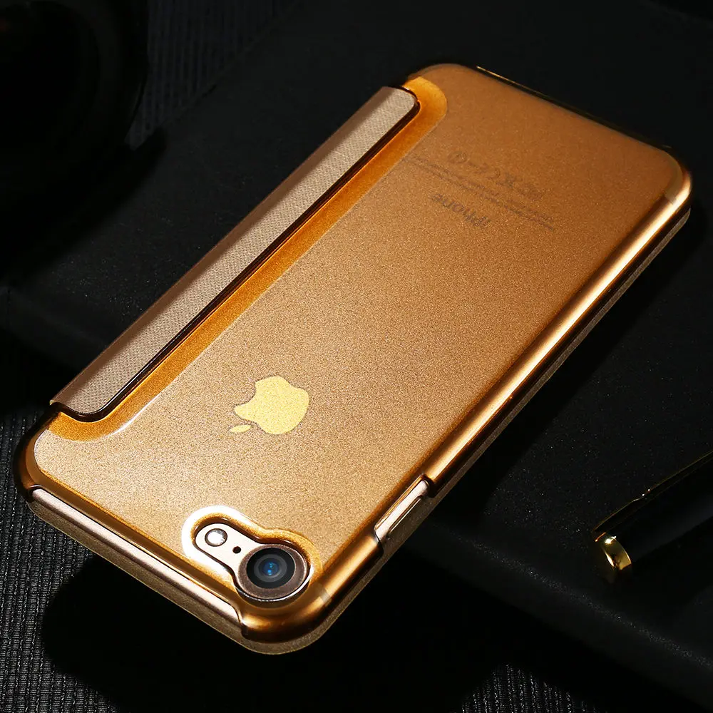 Роскошный флип кейс KISSCASE из искусственной кожи для iPhone 7 Plus чехол с умным окошком