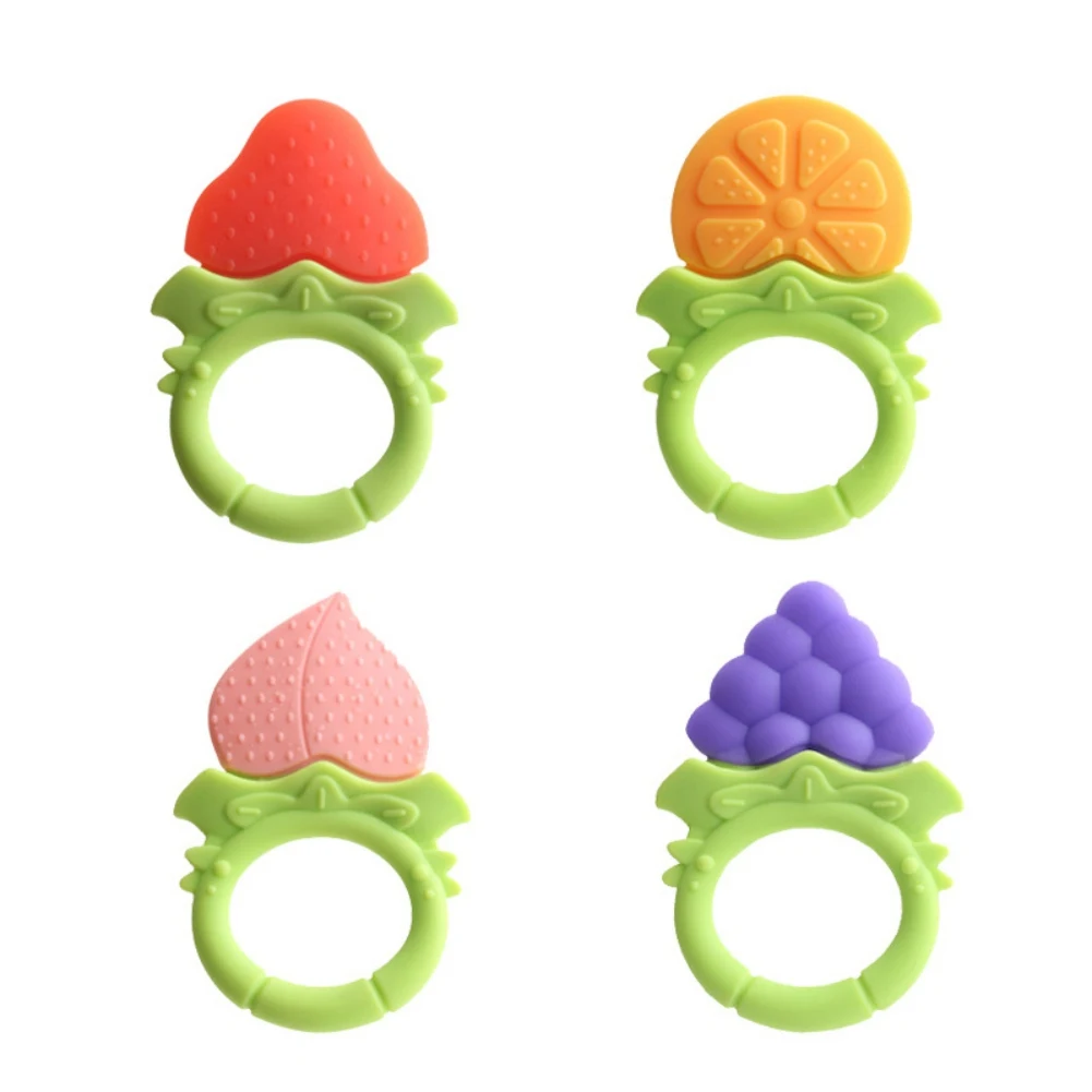 Baby Teethers Fruit Silica Gel Teething Toy Infant Pacifier Gum Tooth