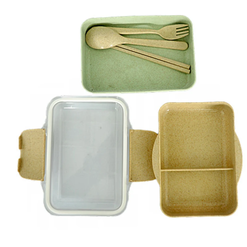 

Healthy Material 2 Layer Lunch Box Tableware Set Wheat Straw Bento Boxs Microwave Dinnerware Food Storage Container Lunchbox