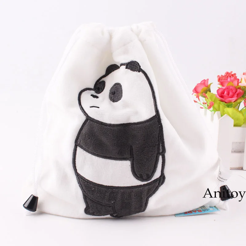 Аниме плюшевая игрушка детская сумка Мы Голые Медведи плюшевая сумка Гризли/панда/лед медведь ном карман на шнурке для детей 19x21 см