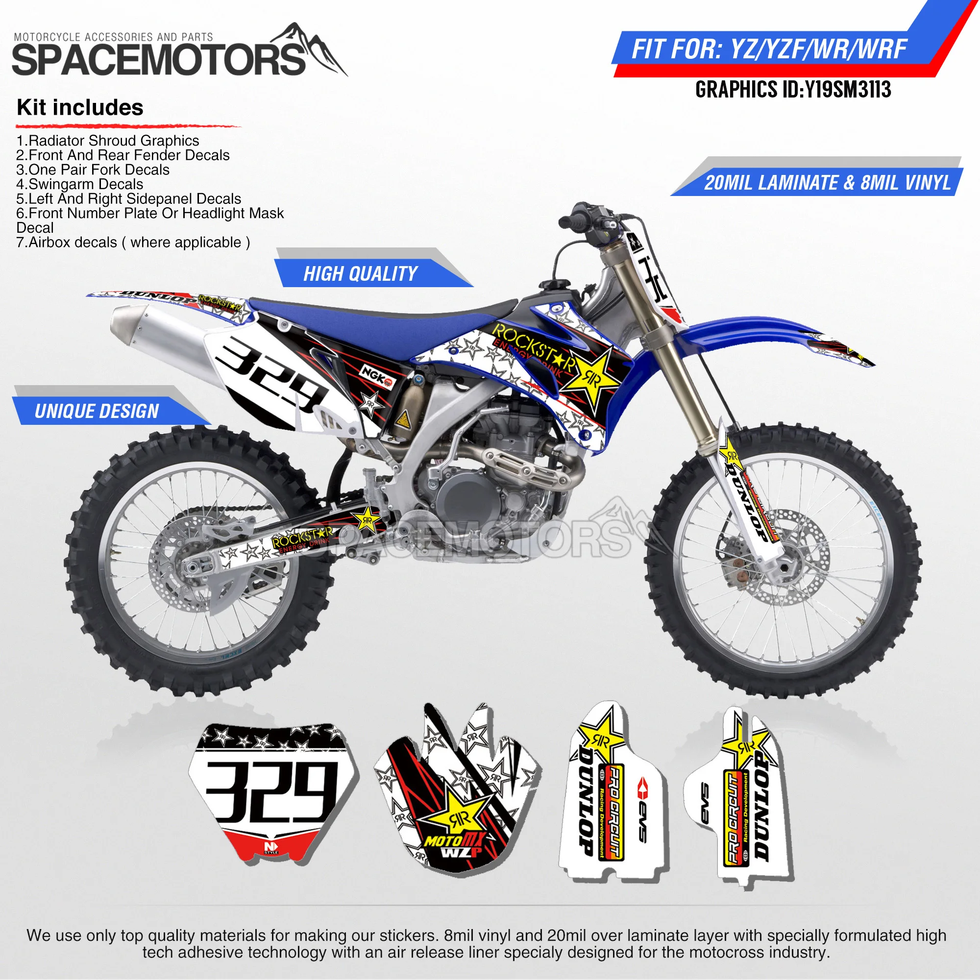 MotoSpace персонализированные графические фоны наклейки 3M для YAMAHA YZF250 YZF450 06 09 WR250F 07 13