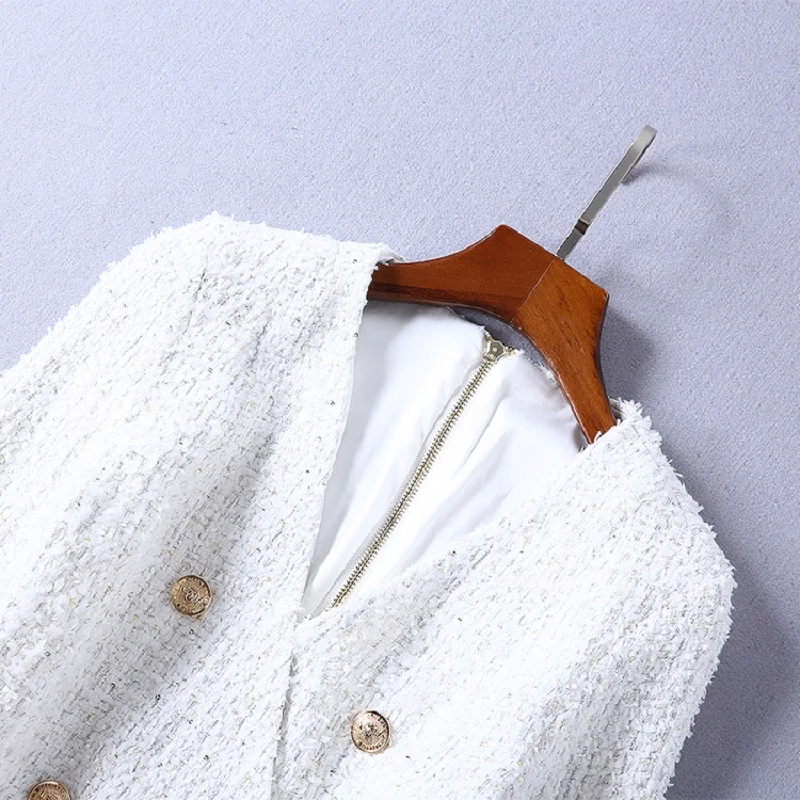 Tassel Wool Dress 2018 New Arrival Vestidos Women V-Neck Golden Button Long Sleeve Wool Blend Dress Lady Sexy Party Winter Dress Tassel Wool Dress 2018 New Arrival Vestidos Women V-Neck Golden Button Long Sleeve Wool Blend Dress Lady Sexy Party Winter Dress