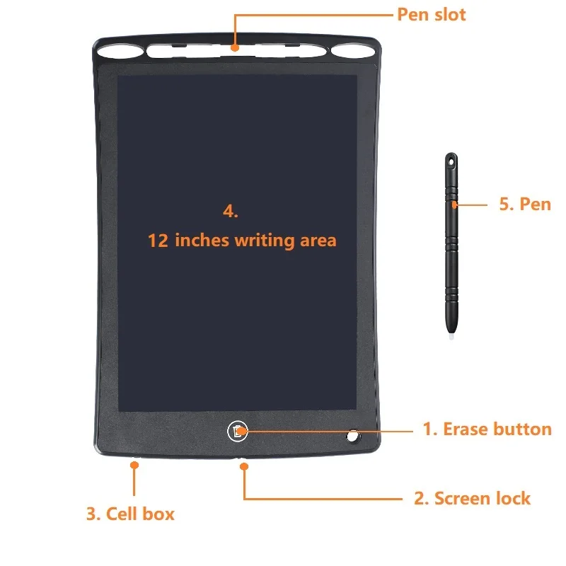 

LCD Writing Tablet 12 inch Digital Drawing Tablet Electronic Handwriting Pad Portable Message Graphics Board Writing Board