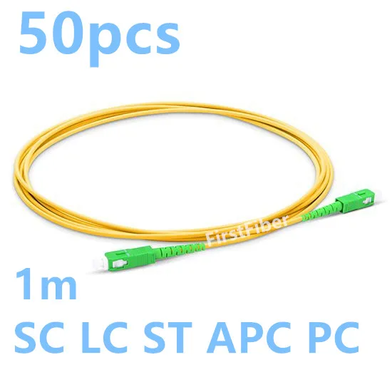 

50pcs 1m SC LC ST APC PC G657A Fiber Patch Cable, Jumper, Patch Cord Simplex 2.0mm SC PC TO SC PC PVC SM