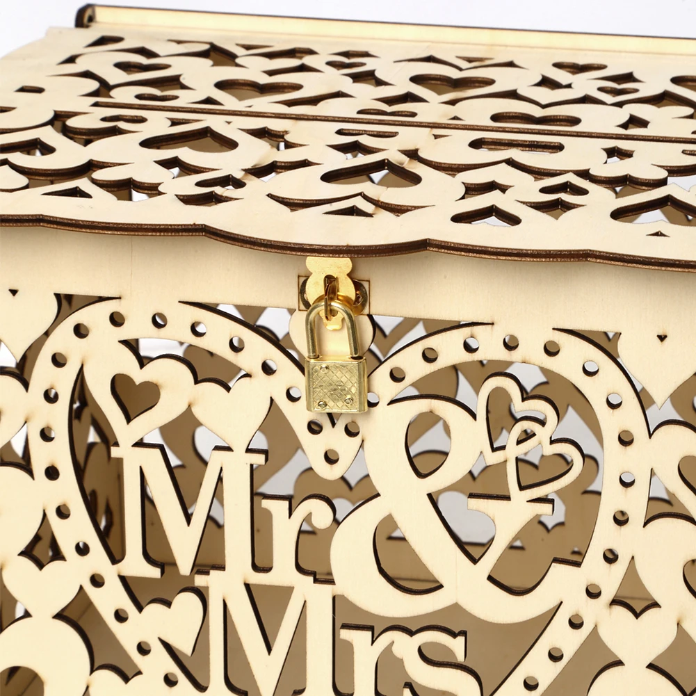 Большая рекламная акция новая свадебная Подарочная бумажная коробка для денег с деревянным блоком великолепное свадебное украшение товары для дня рождения