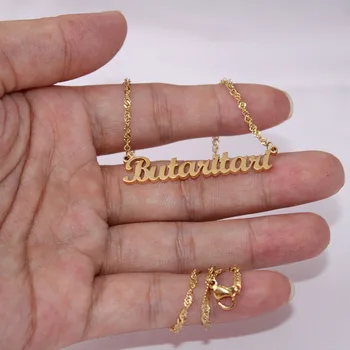 

Custom Personalized Gold 316L Stainless Steel Letters Necklace Kiribati Island Nameplate Necklace