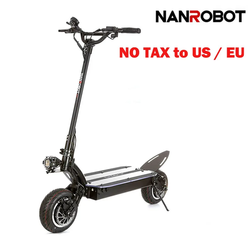 

NANROBOT LS7 Powerful 11'' LG 60V 35AH 3600W Motor Allow Top Speed 52 MPH and 56 Miles Adult Electric 2 Wheel kick e Scooter